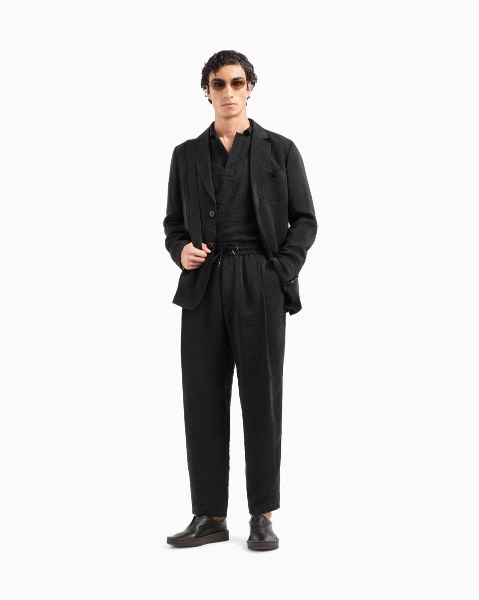 single-breasted jacket in jacquard cupro