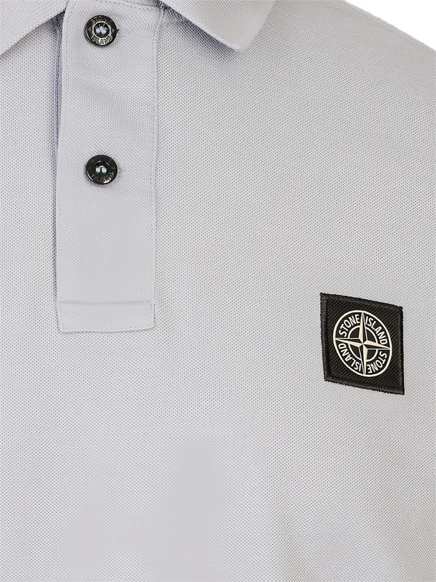 Slim-fit short-sleeve polo with compass patch-STONE ISLAND-Verso