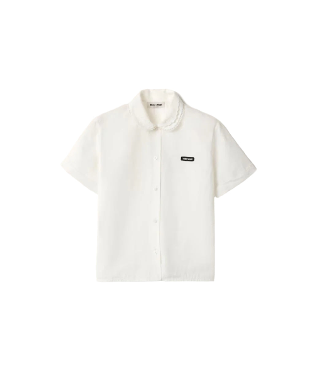 SLUBBED POPLIN SHIRT - MIU MIU - Verso