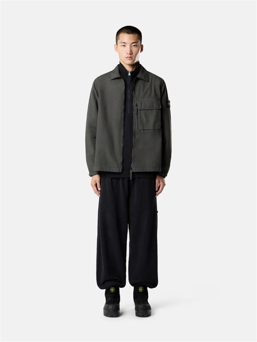 Comfort-fit overshirt with layered chest pockets