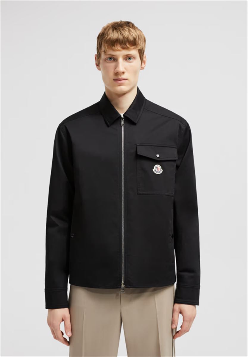 COTTON GABARDINE ZIP-UP SHIRT JACKET