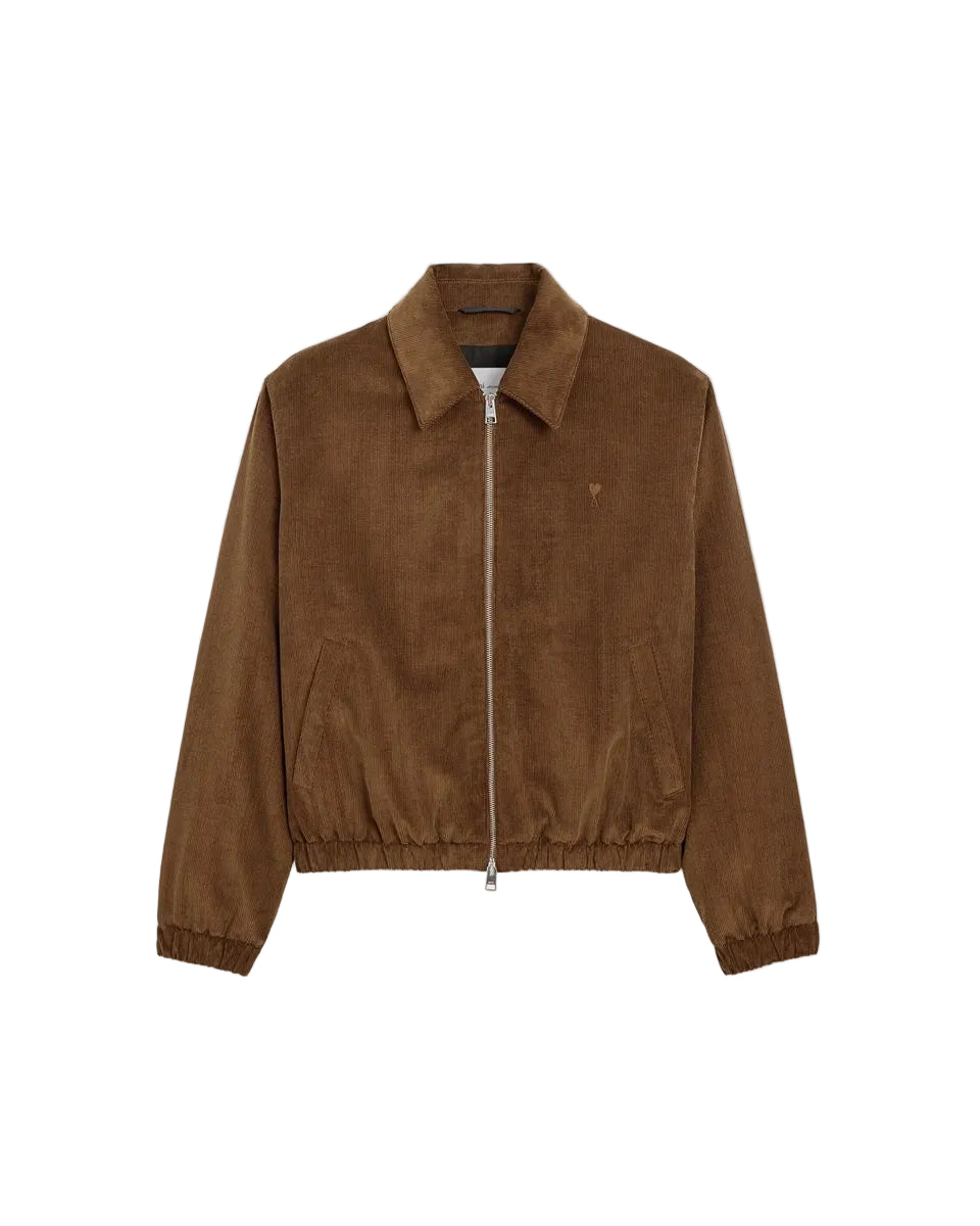 Brown corduroy cotton padded jacket with ami de coeur