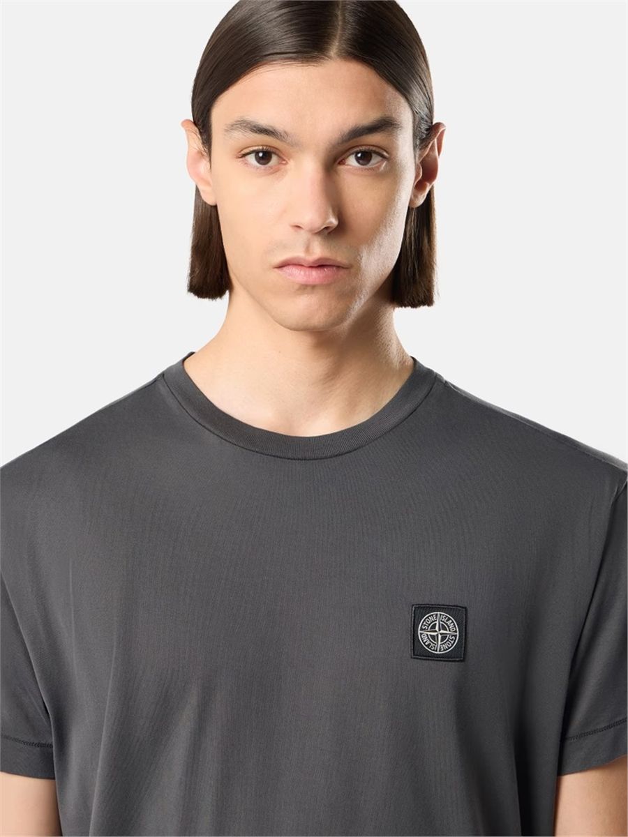 Slim-fit t-shirt with compass patch-STONE ISLAND-Verso