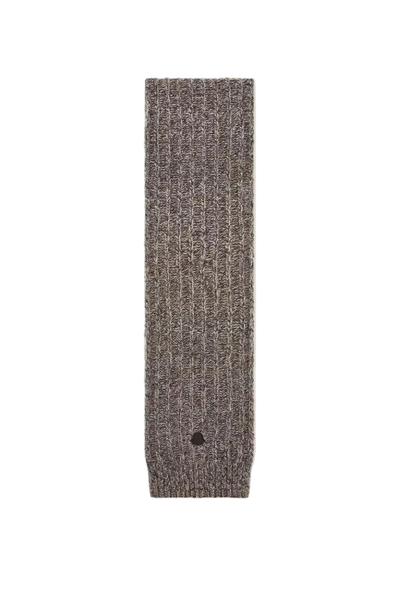 Wool blend bouclé knit scarf