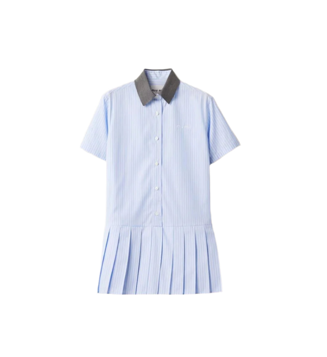 PLEATED STRIPED DRESS