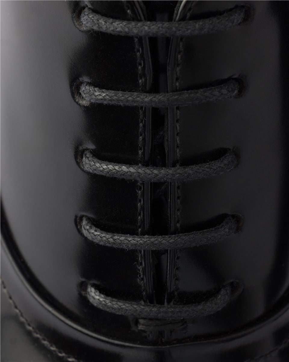 Brushed leather lace-up shoes-PRADA-Verso