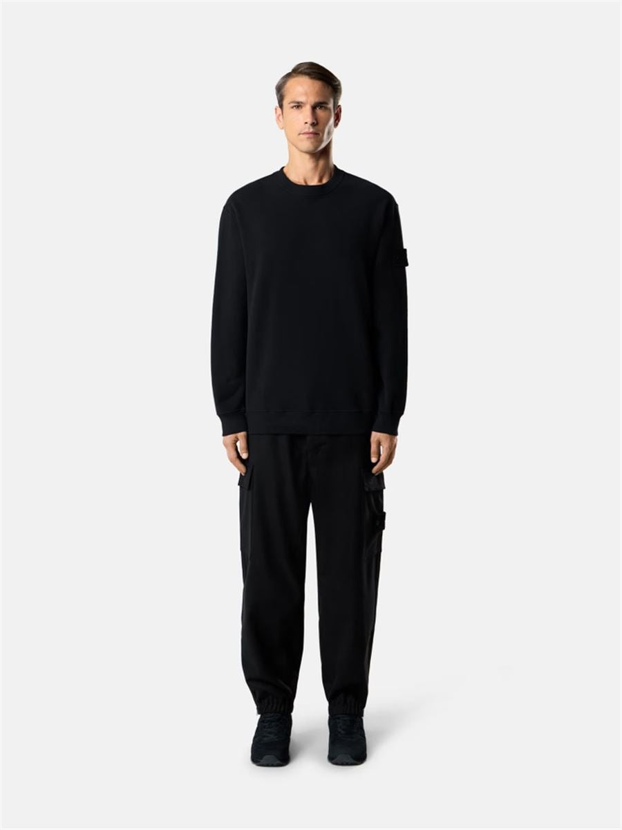 Comfort-fit crewneck sweatshirt with ribbed trims