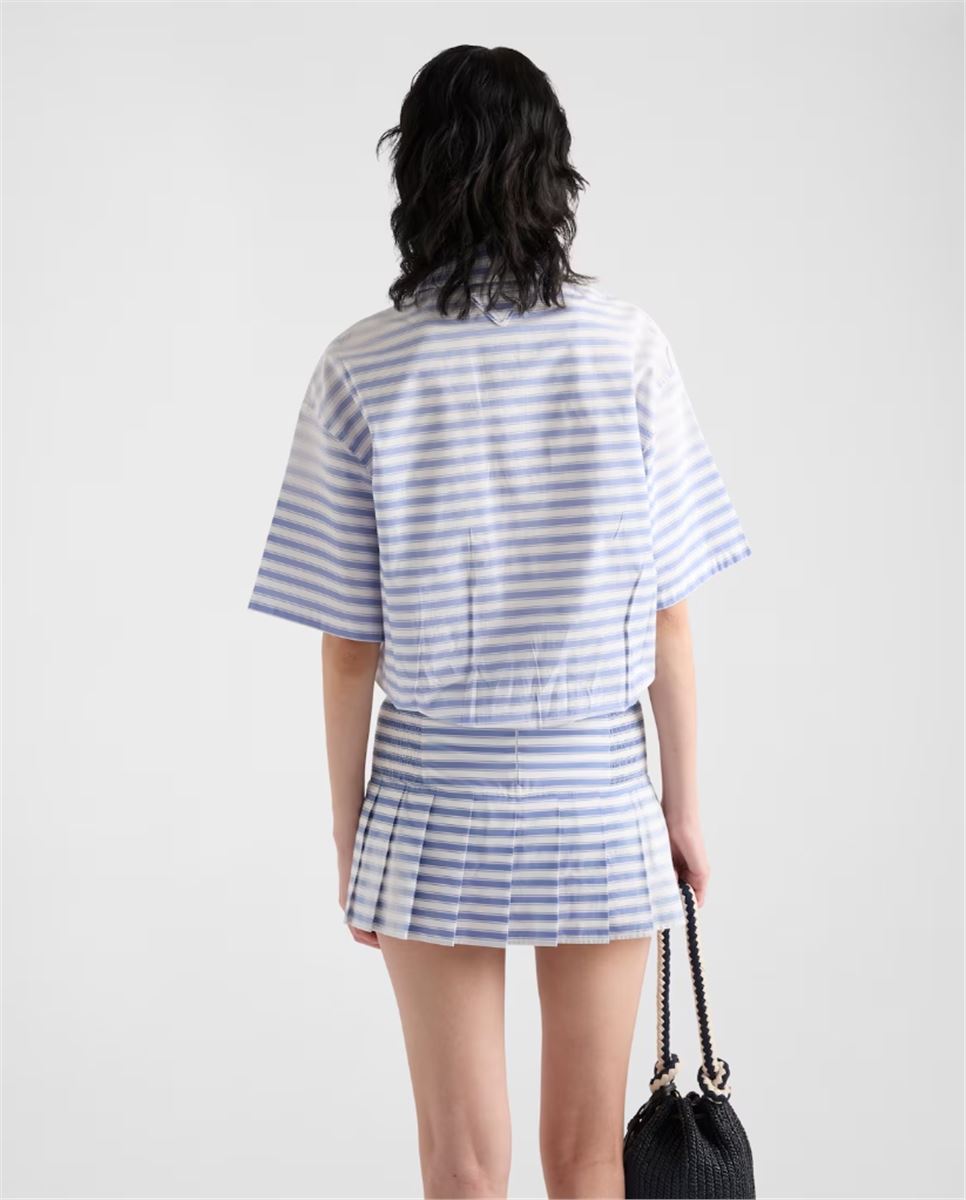 STRIPED OLD POPLIN POLO SHIRT - PRADA - Verso