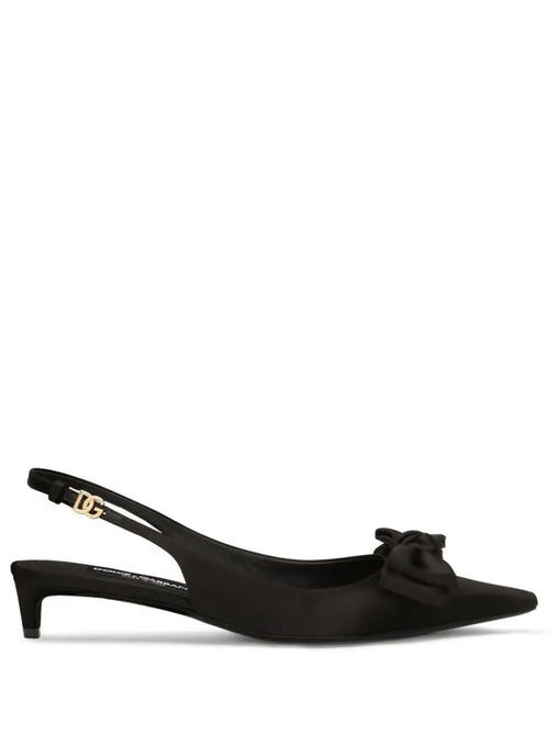 CC 25 Slingback heel Black Silk and Sheepskin 268921