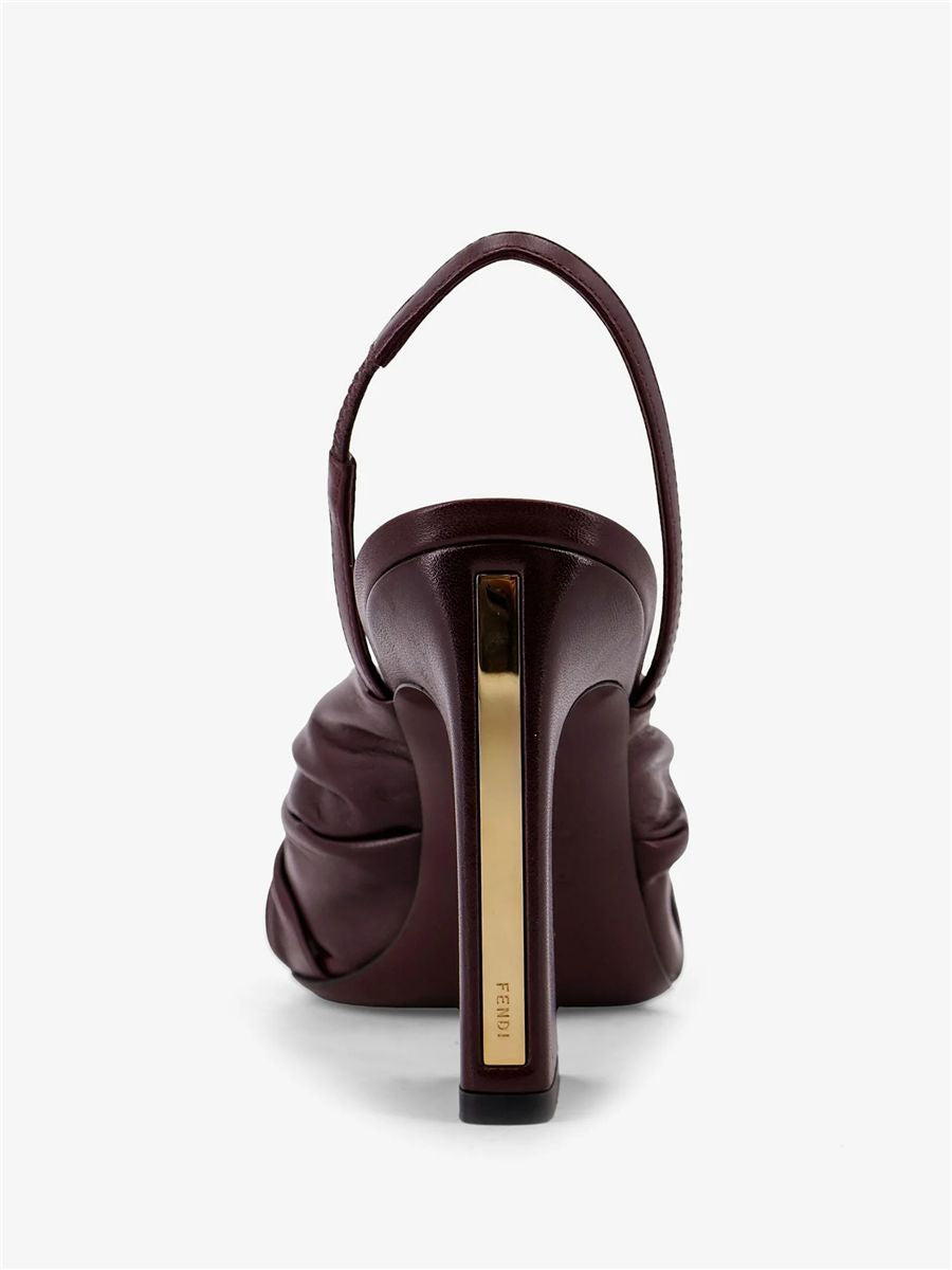 Nappa leather high-heeled slingbacks-FENDI-Verso