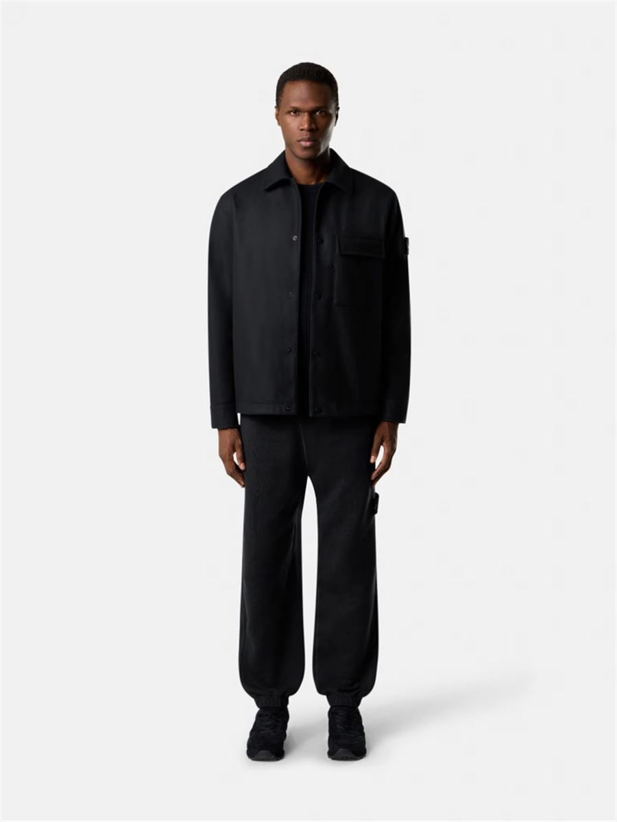 Comfort-fit overshirt with chest pocket and nylon lining