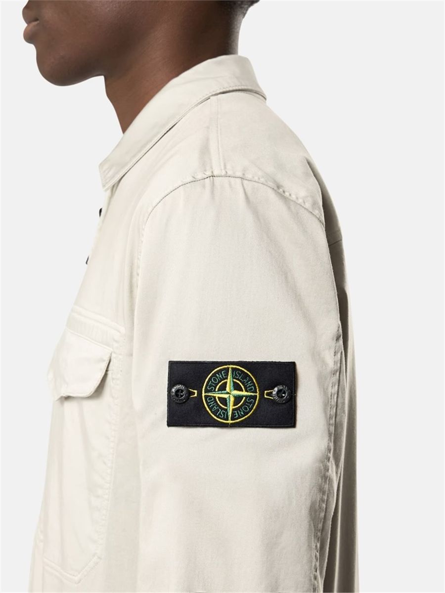 Regular-fit overshirt with concealed zip-STONE ISLAND-Verso
