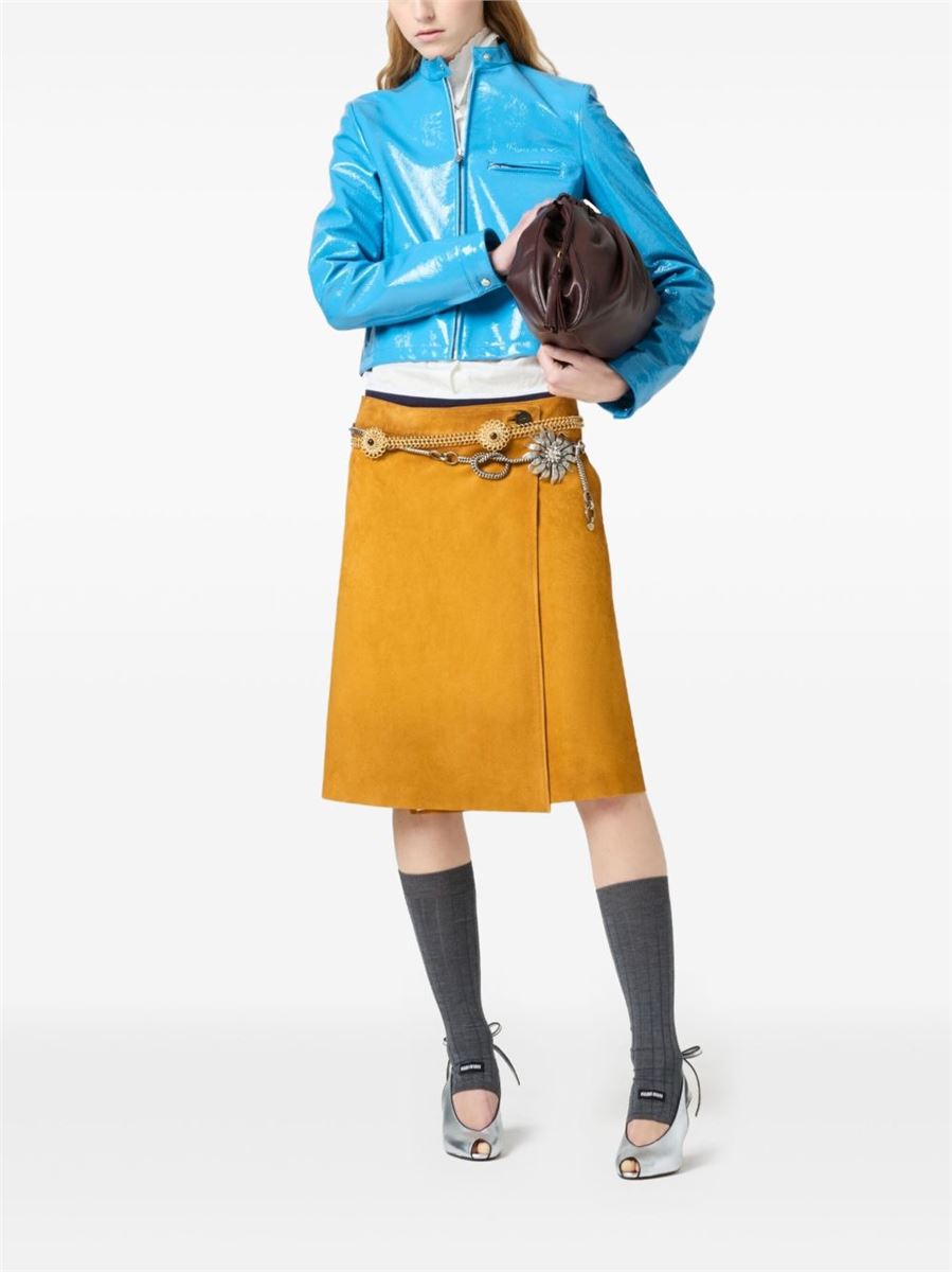 SUEDE MIDI SKIRT - MIU MIU - Verso