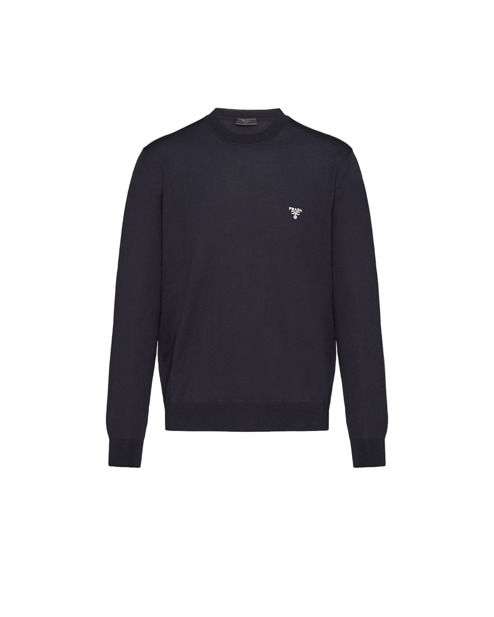 superfine wool crew-neck sweater-PRADA-Verso