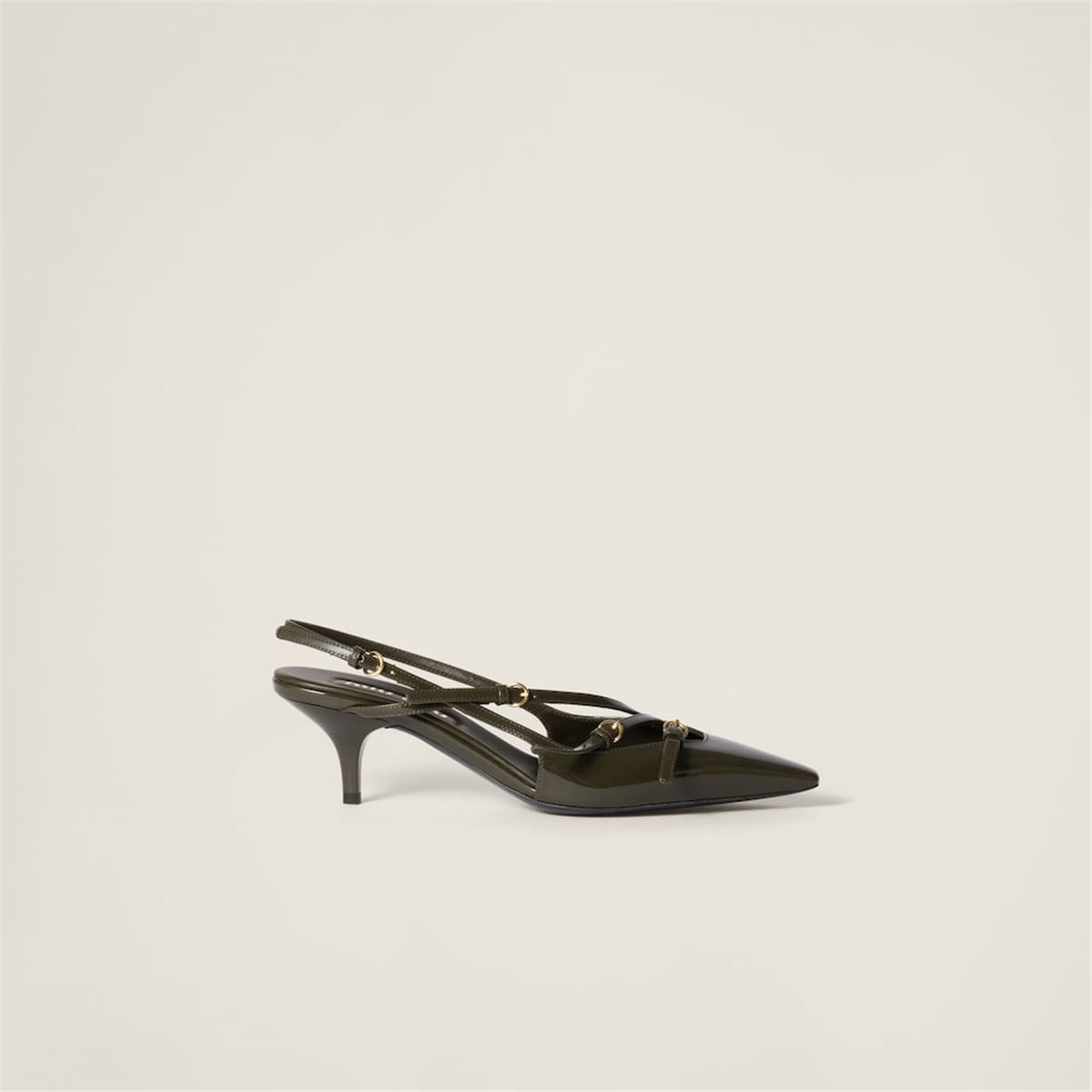 PATENT LEATHER SLINGBACKS WITH BUCKLES -  MIU MIU -  Verso