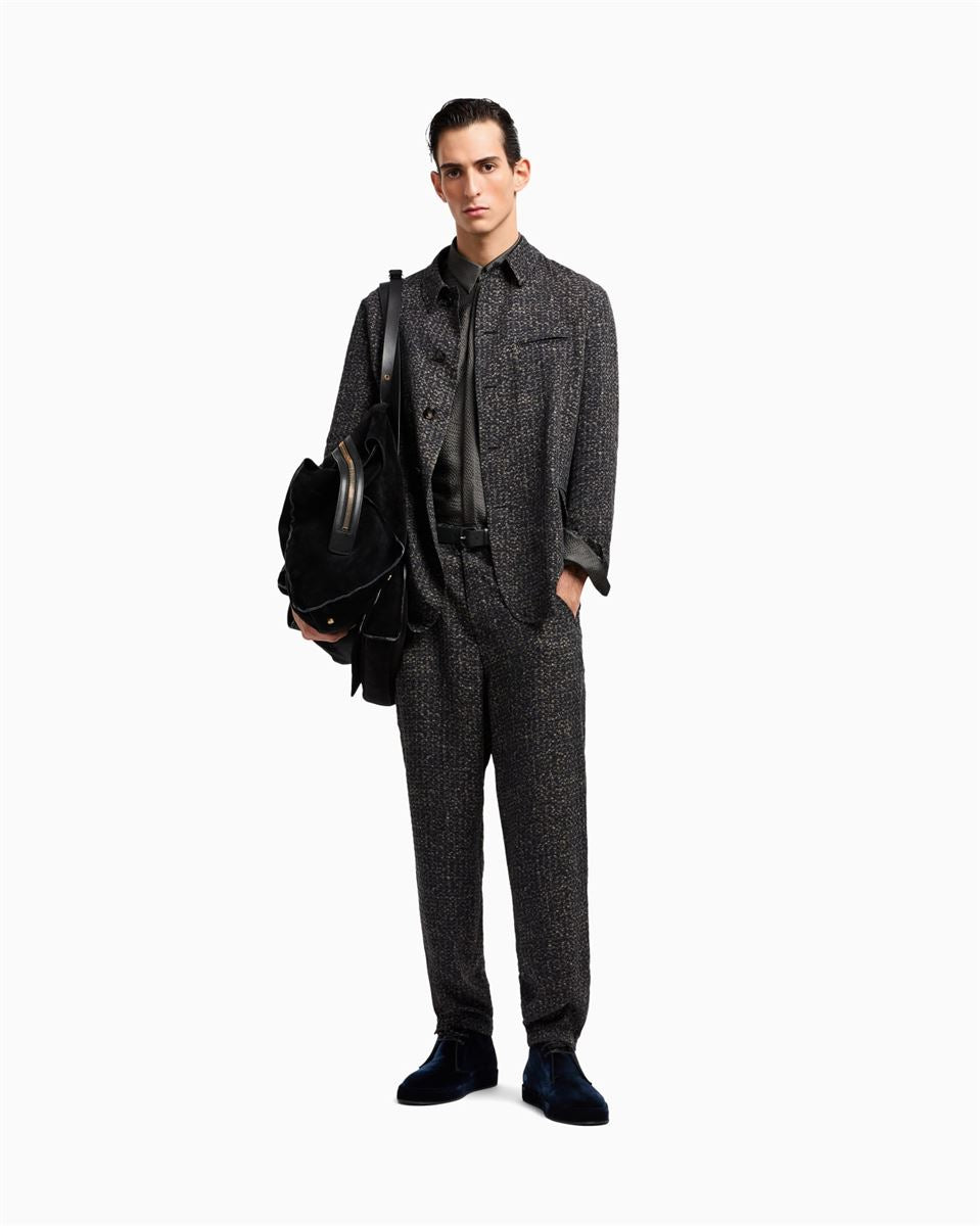 asv single-breasted jacket in printed cupro