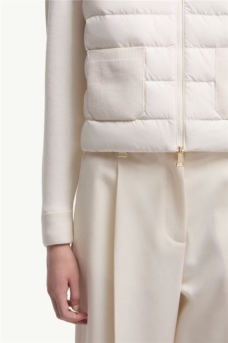 Wool padded zip-up cardigan