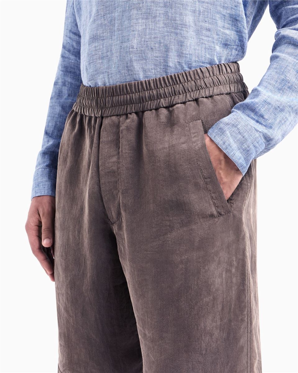 washed lyocell canvas bermuda shorts