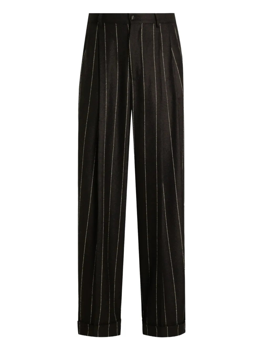 Pinstripe pleated-front trousers