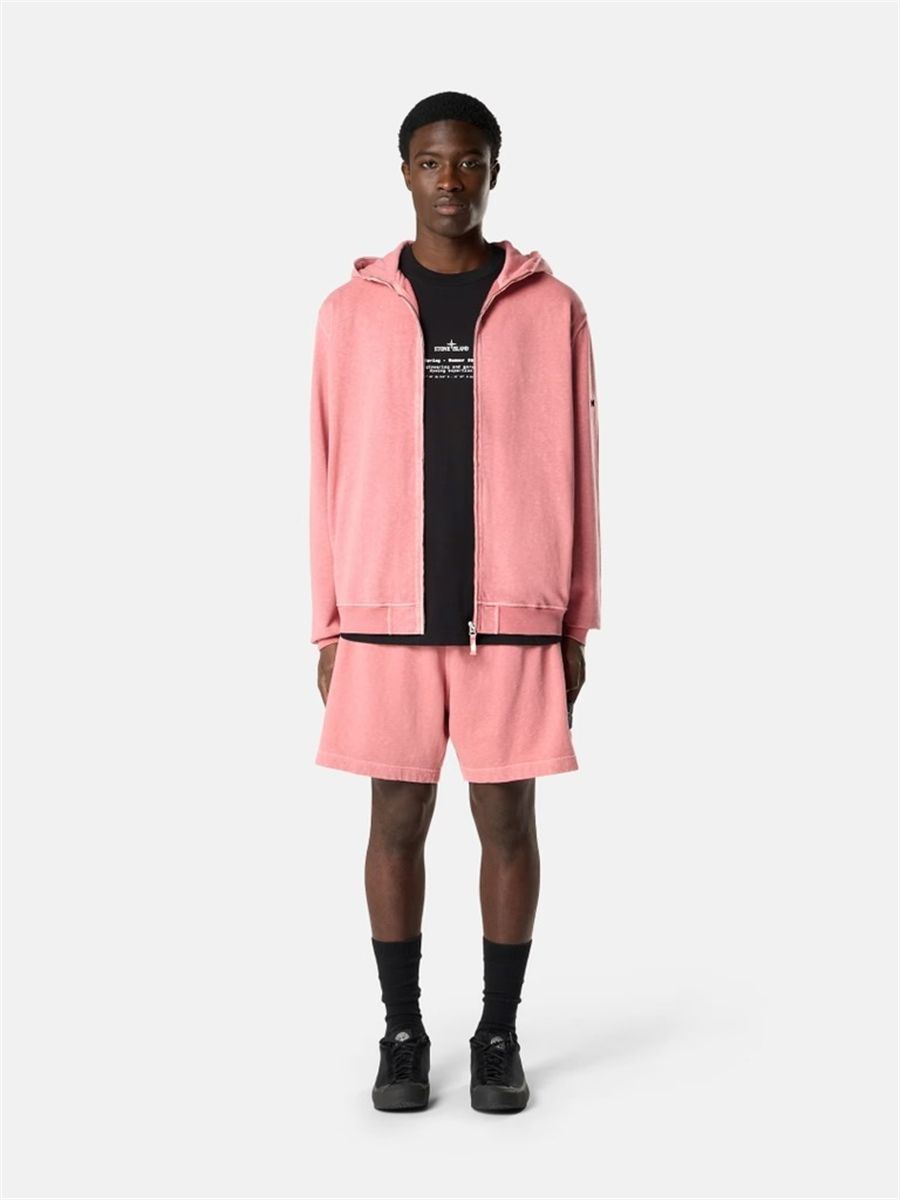 Loose-wide-leg-fit jogger shorts with pockets-STONE ISLAND-Verso