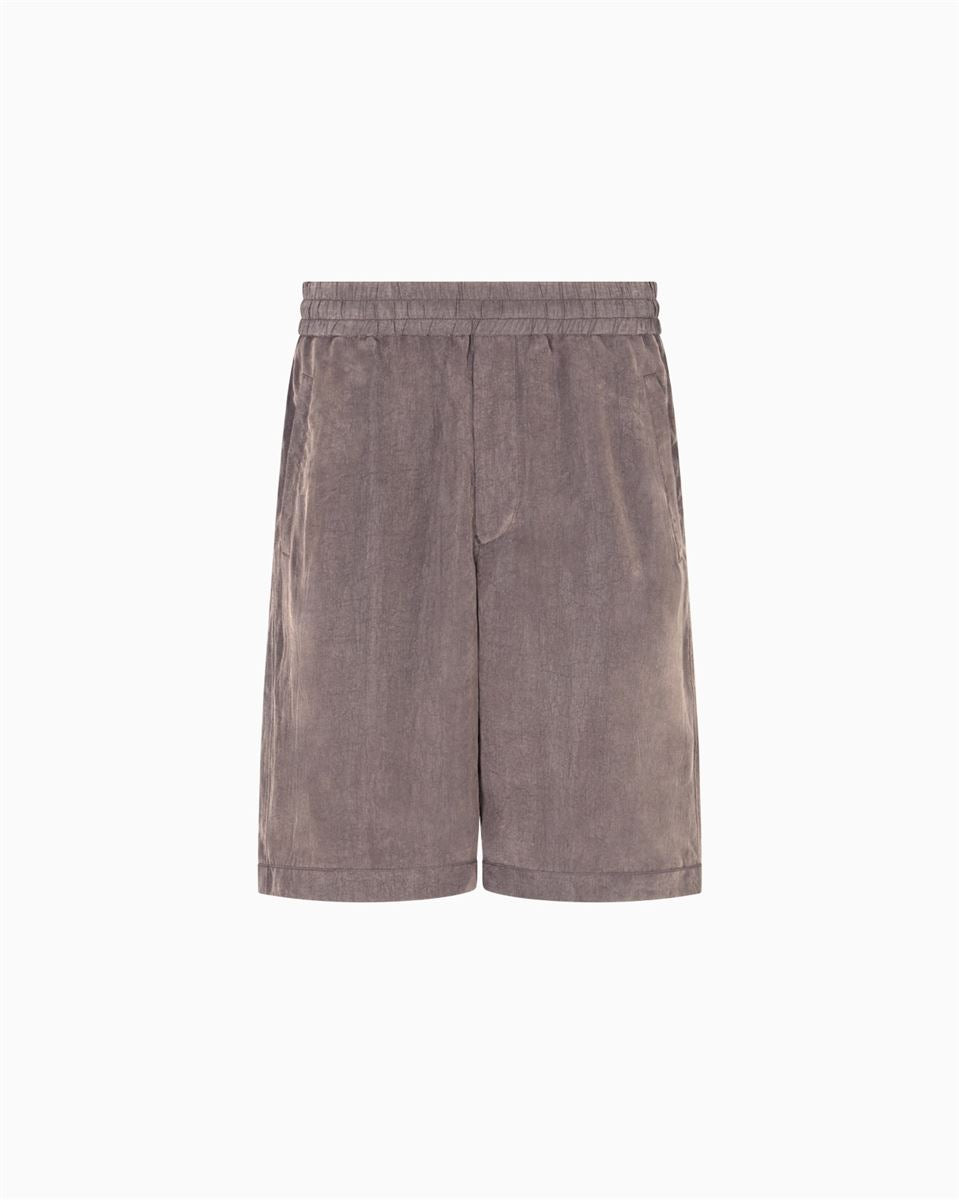 washed lyocell canvas bermuda shorts