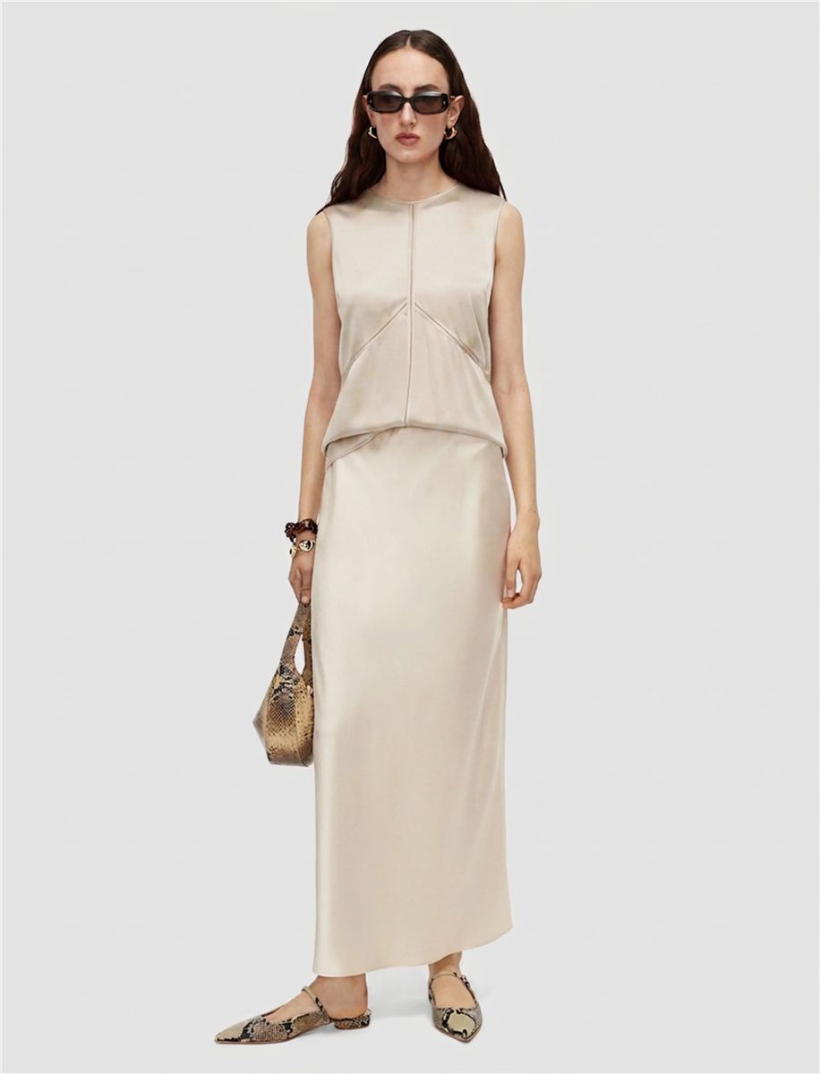 Isaak long silk satin skirt-JOSEPH-Verso