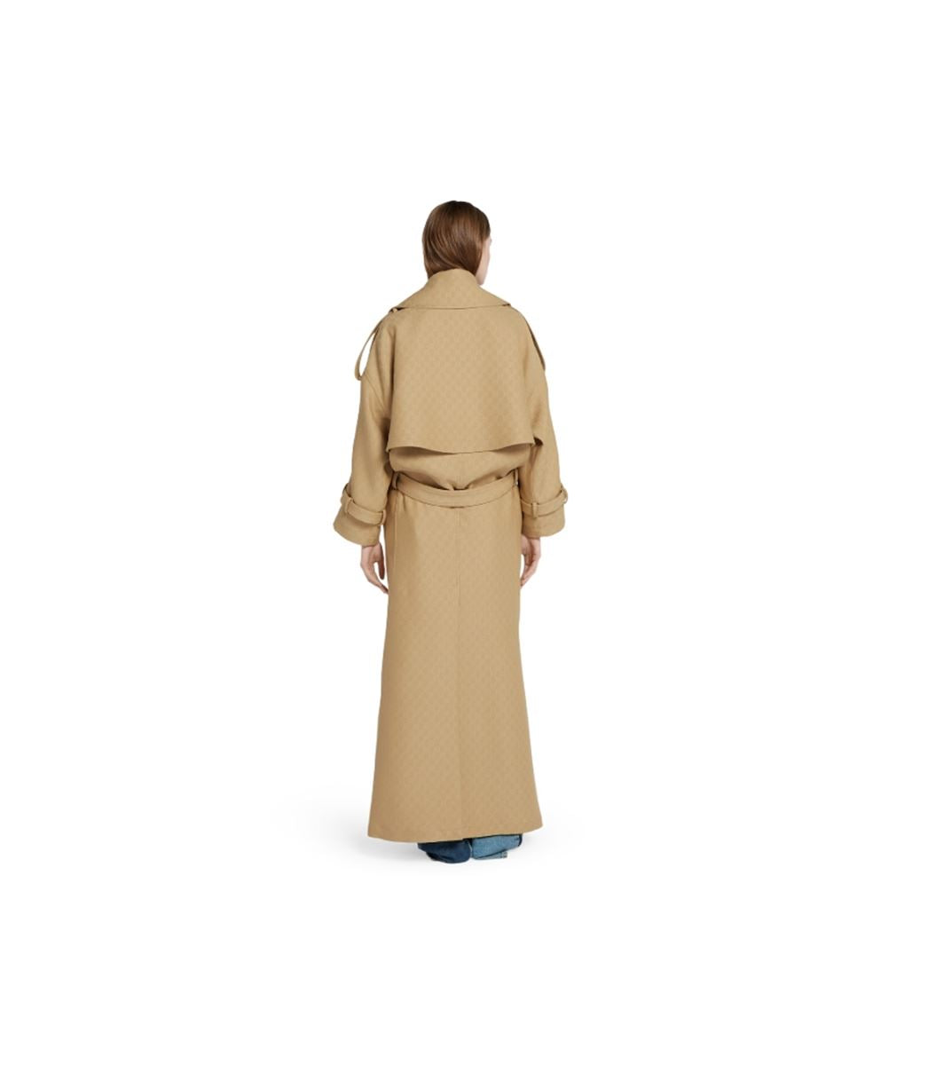 GG CRÊPE SILK WOOL DOUBLE-BREASTED COAT - GUCCI - Verso