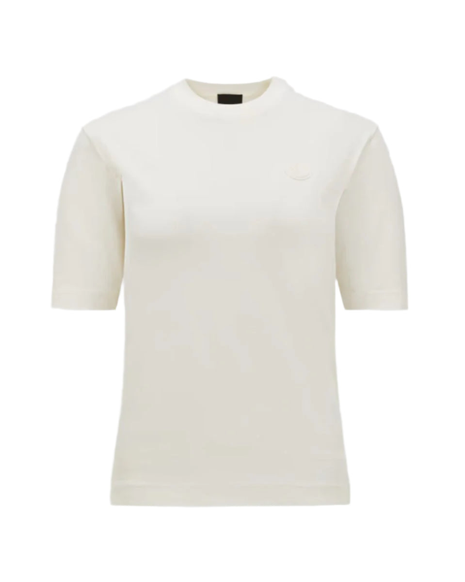 SILICONE LOGO PATCH COTTON T-SHIRT -  MONCLER -  Verso