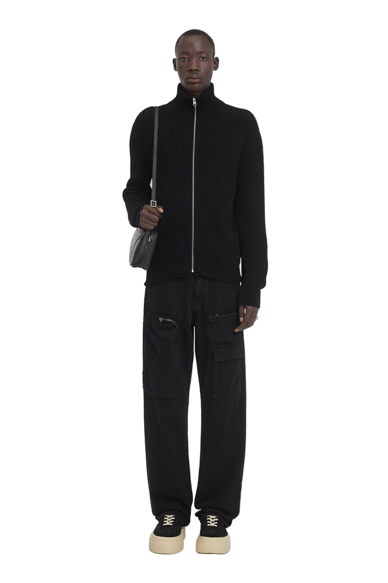 Ribbed knit sportsjacket