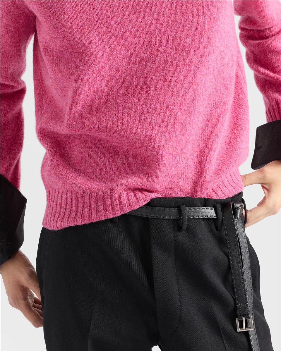 Shetland wool crew-neck sweater-PRADA-Verso