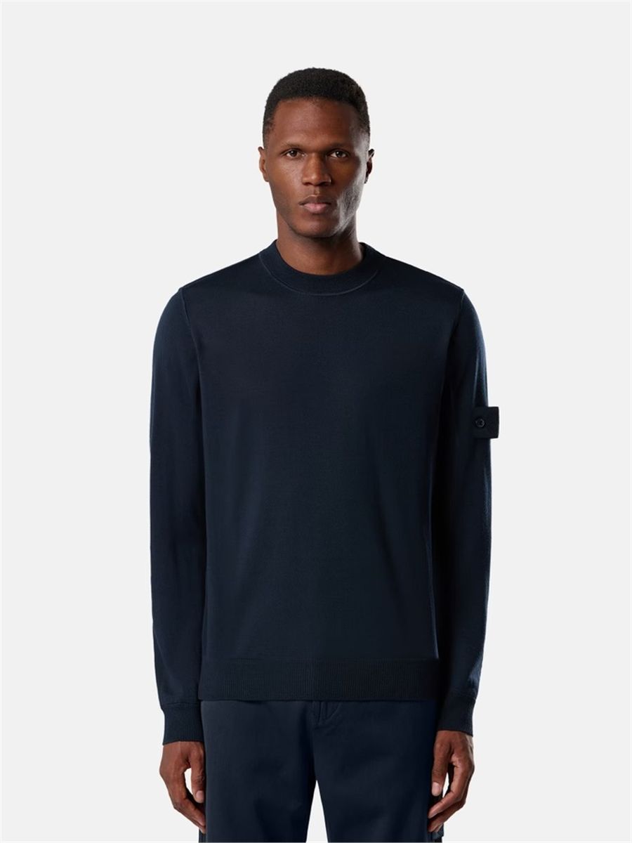 Regular-fit crewneck jumper with ribbed trims