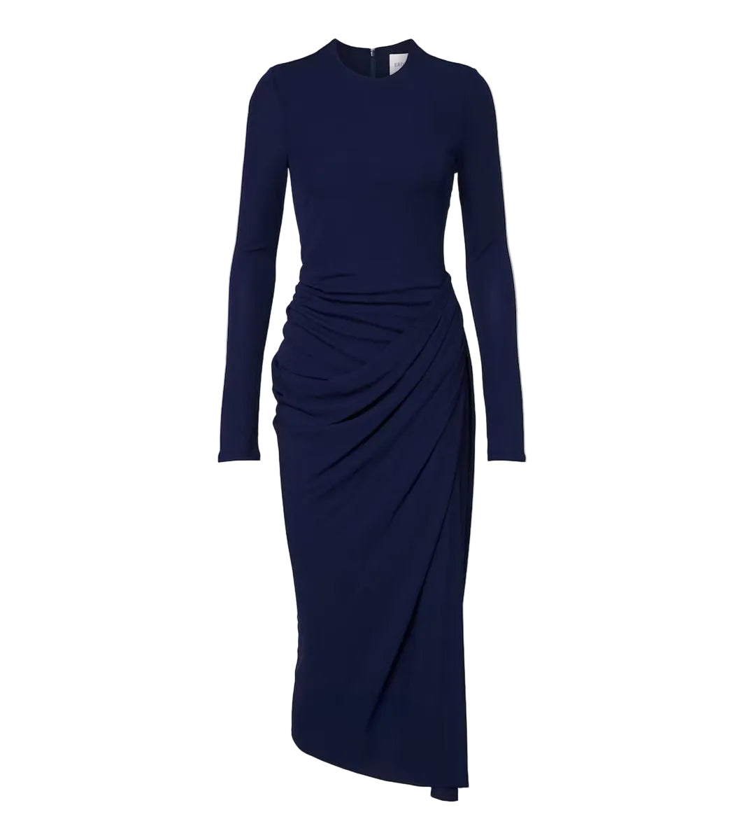 Draped jersey midi dress