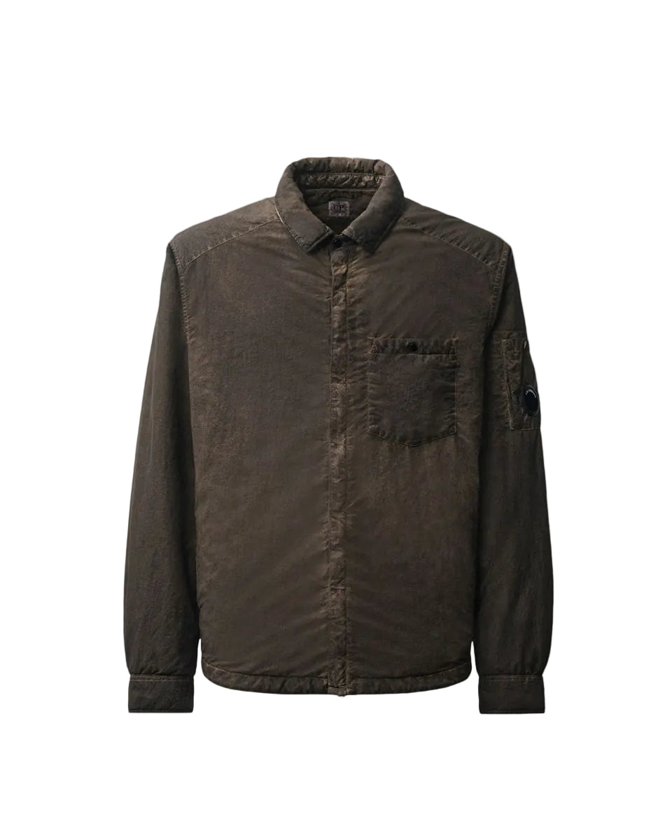 Flatt nylon lens padded zipped overshirt