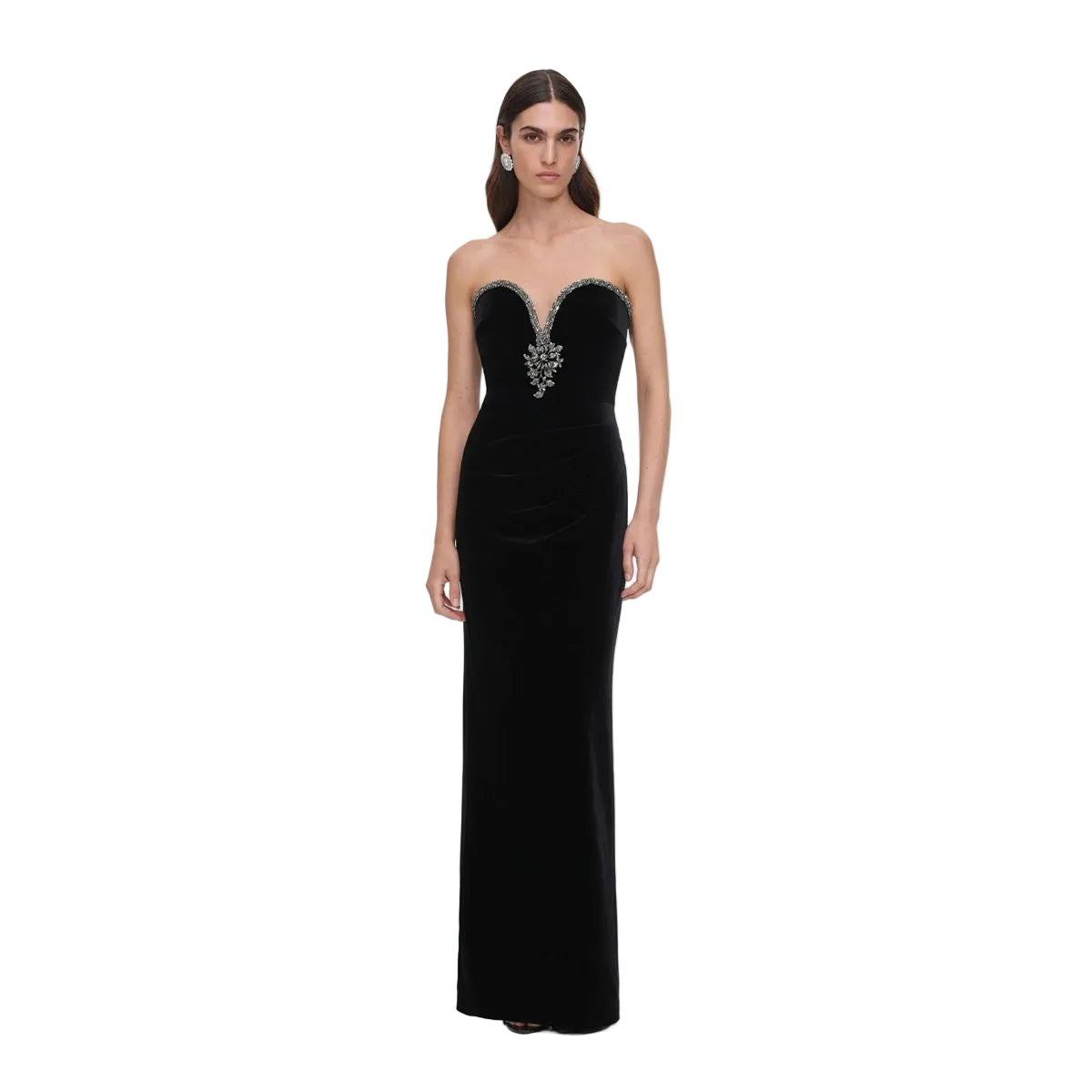 Black velvet maxi dress