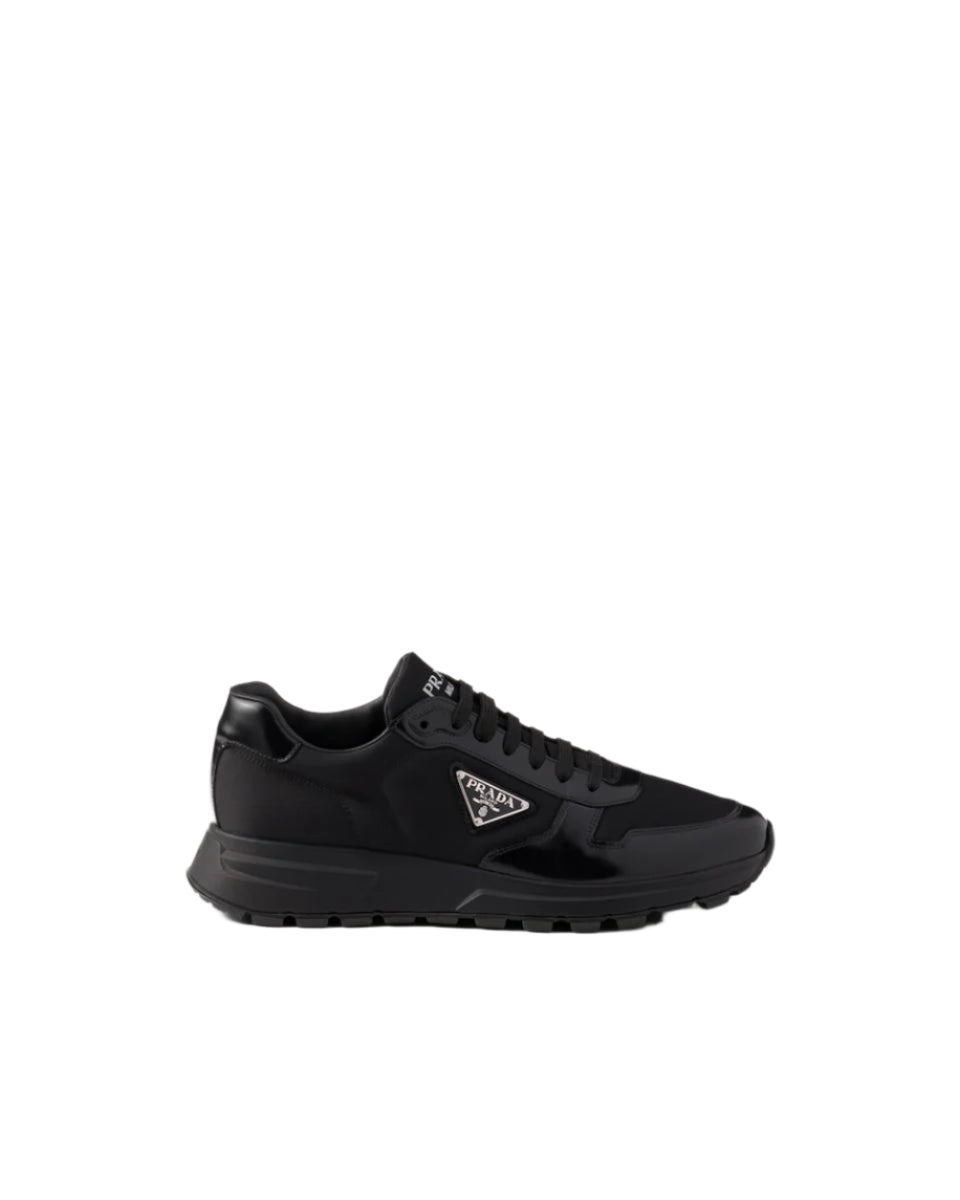 PRAX 01 RE-NYLON AND BRUSHED LEATHER SNEAKERS -  PRADA -  Verso
