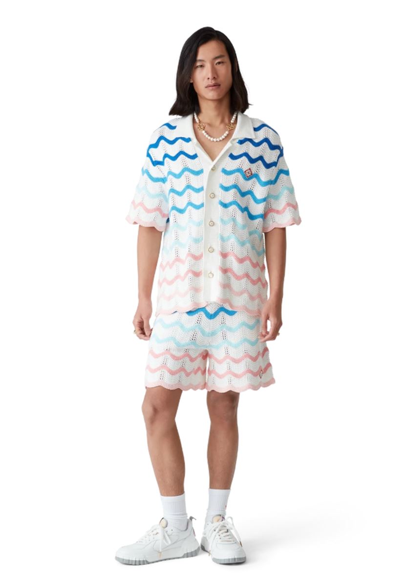 GRADIENT WAVE CROCHET SHIRT -  CASABLANCA -  Verso