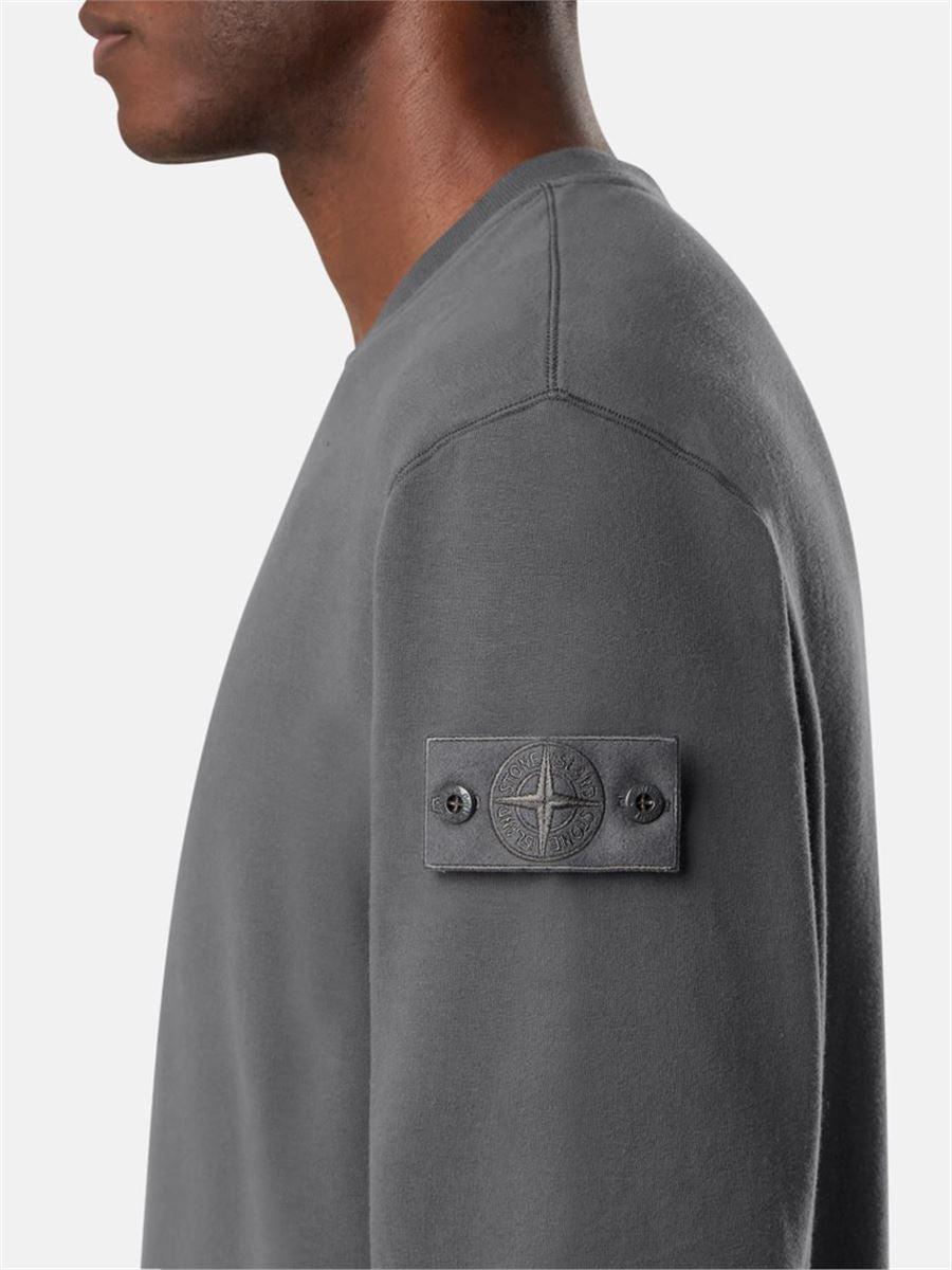 Comfort-fit crewneck sweatshirt with ribbed trims