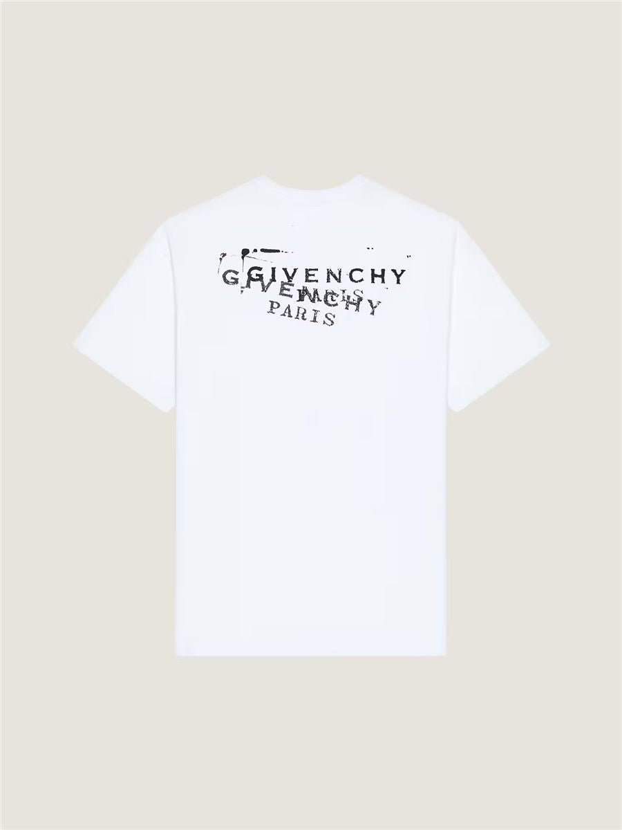 T-shirt in cotton with givenchy stamp print-GIVENCHY-Verso