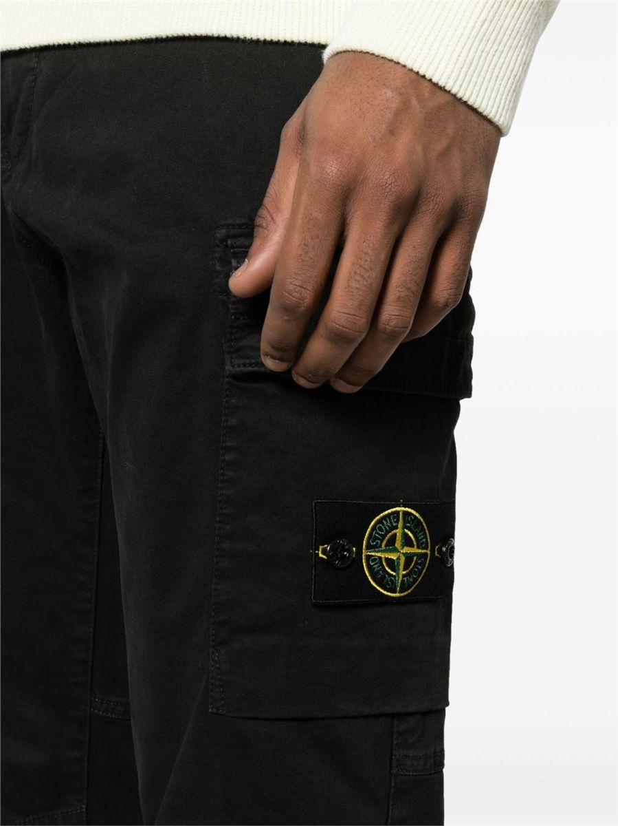 Compass-badge straight-leg trousers-STONE ISLAND-Verso