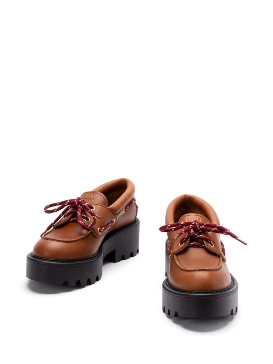 LEATHER LOAFERS MIU MIU
