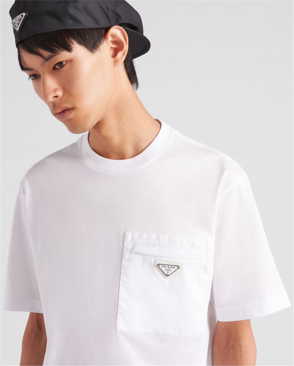 RE-NYLON AND JERSEY T-SHIRT -  PRADA -  Verso
