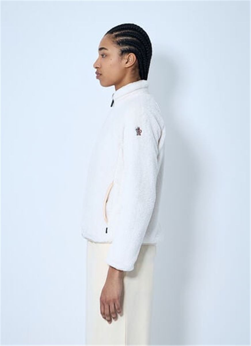 FLUFFY ZIP-UP CARDIGAN - MONCLER - Verso
