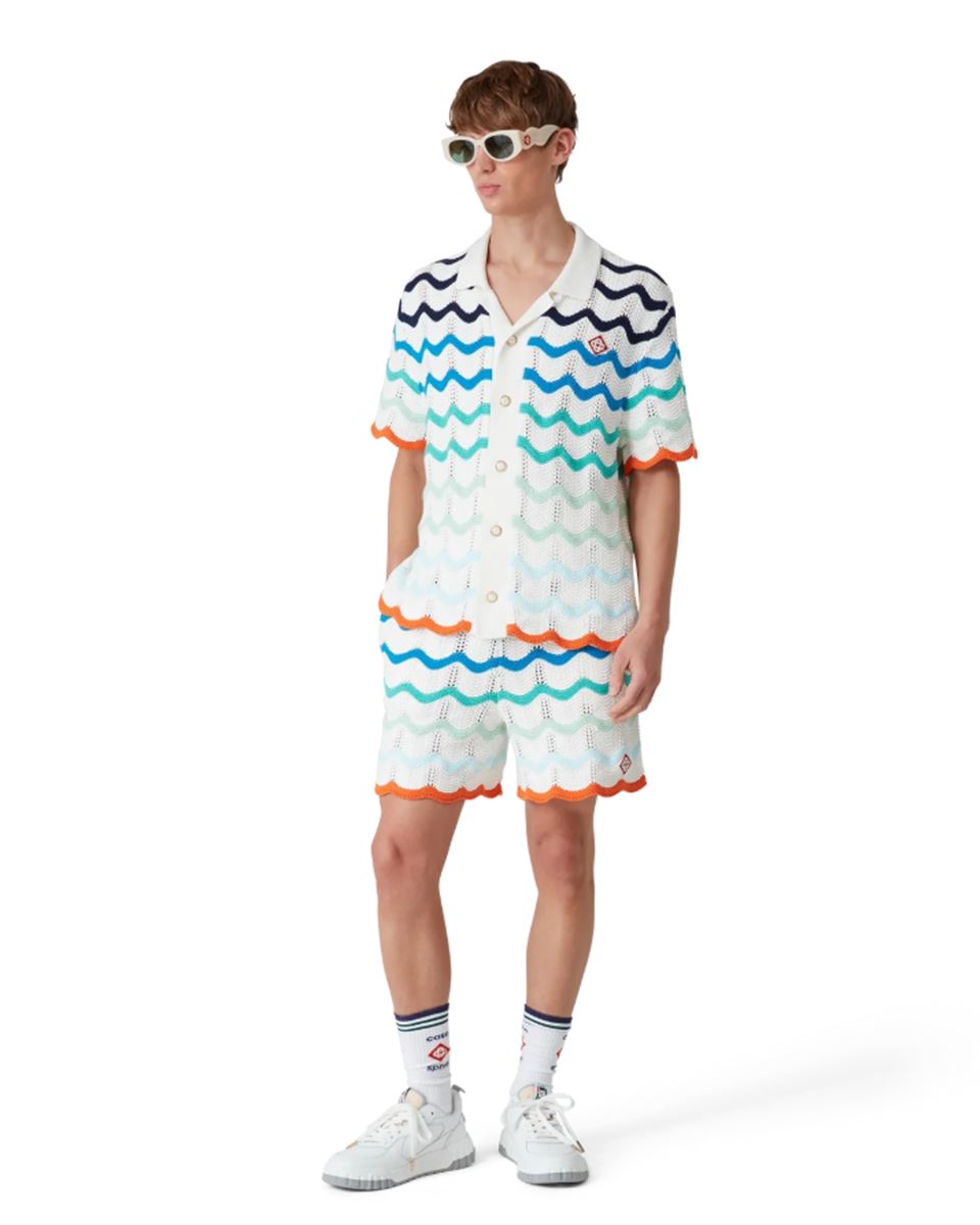 GRADIENT WAVE CROCHET SHIRT - CASABLANCA - Verso