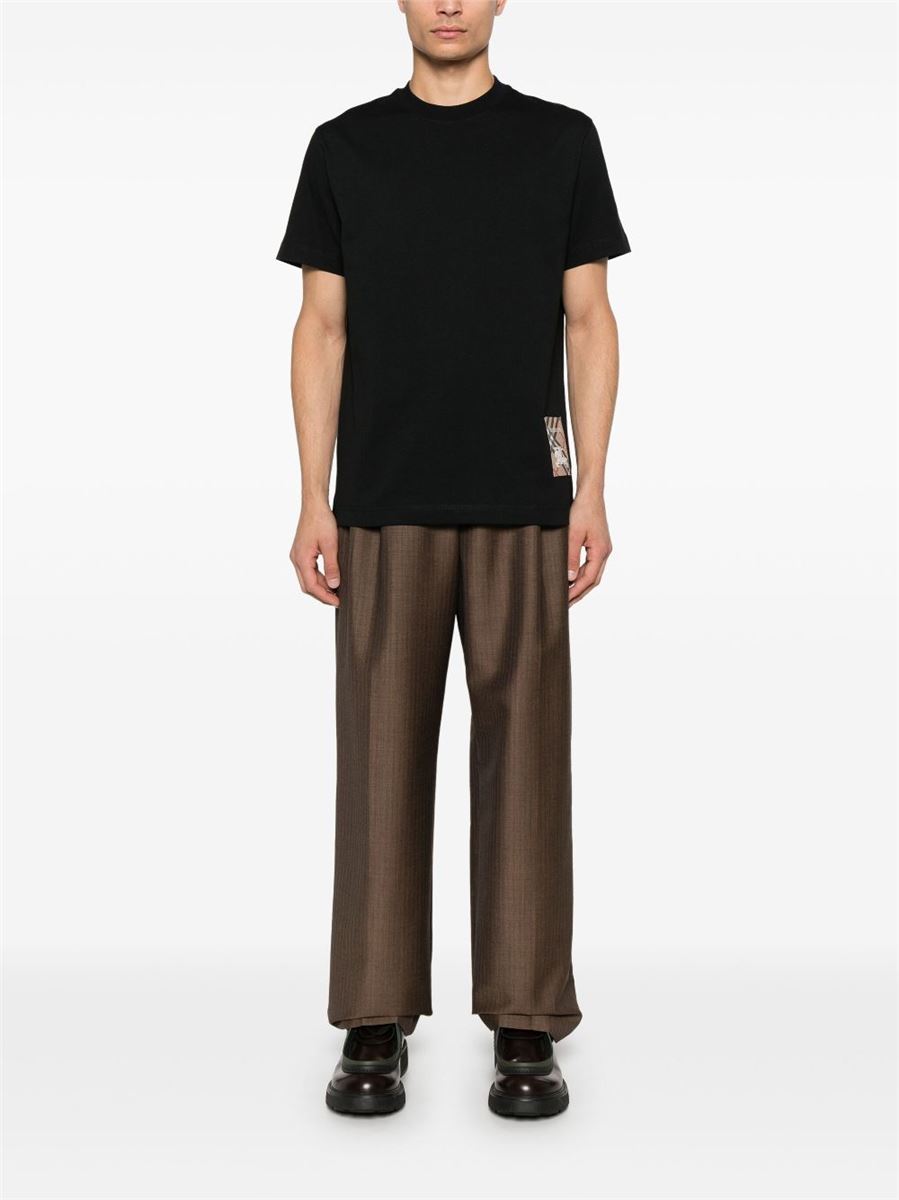 CHECK-LOGO PATCH COTTON T-SHIRT -  BURBERRY -  Verso