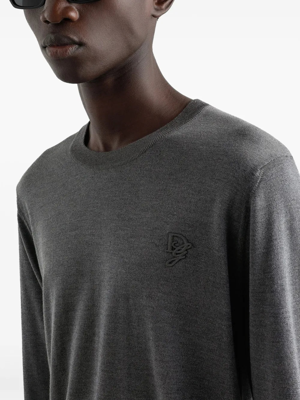 Logo-embroidered silk sweater