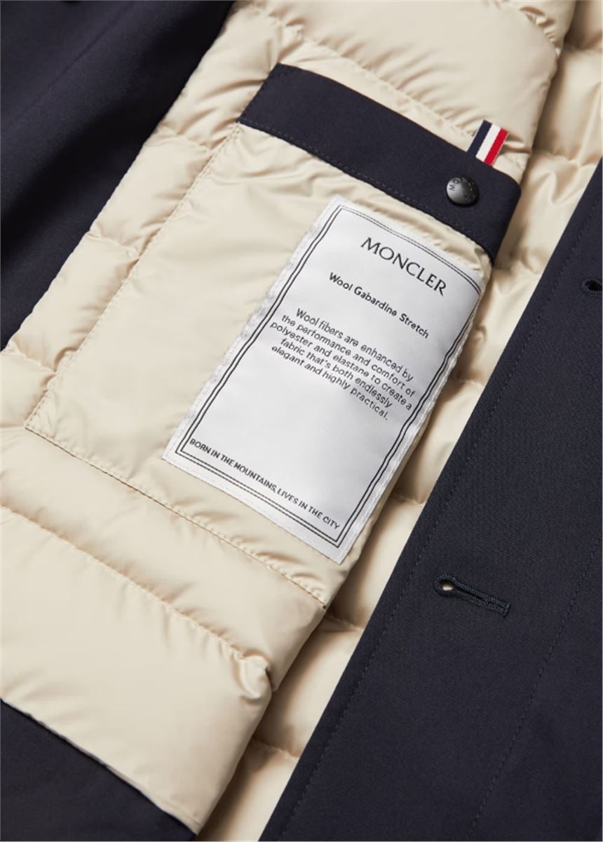 PLUMEL WOOL GABARDINE DOWN SHIRT JACKET - MONCLER - Verso