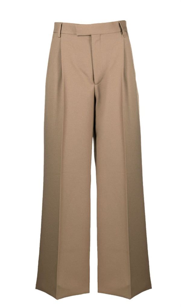 PRESSED-CREASE WIDE-LEG TROUSERS