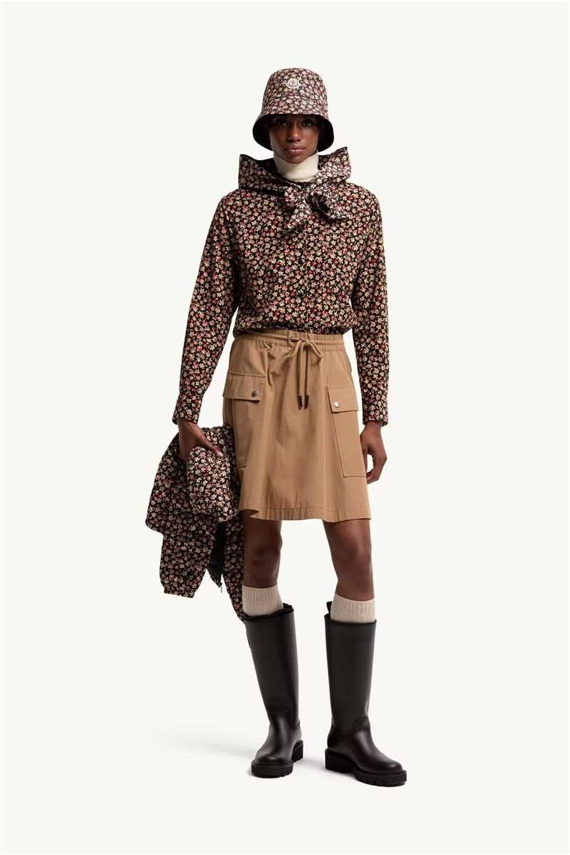 Cotton blend a-line mini skirt-MONCLER-Verso