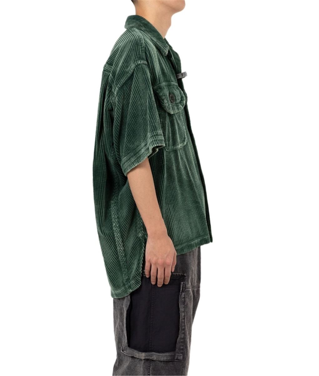 AMATEUR SEWN LIKE CORDUROY SHORT-SLEEVE SHIRT - MAISON MIHARA YASUHIRO - Verso