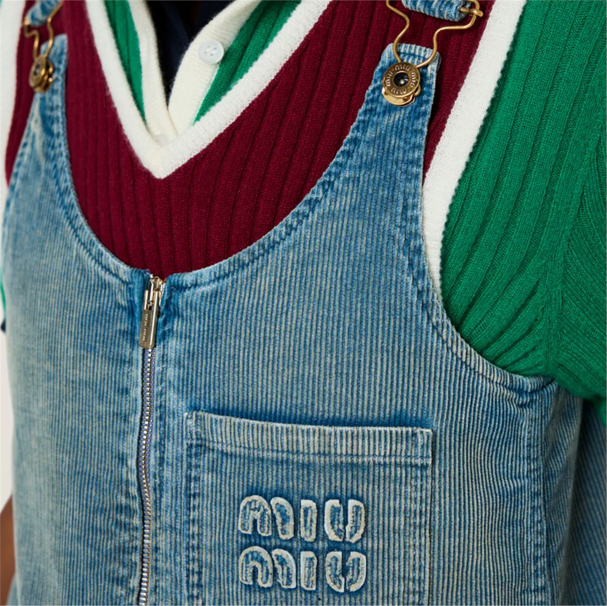 WASHED CORDUROY MINI-DRESS -  MIU MIU -  Verso